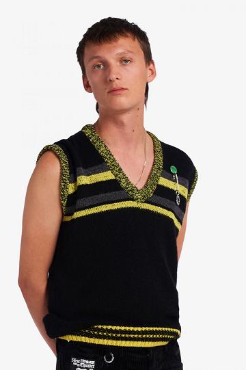 Fred Perry SK1959 Miesten Neuleet Mustat | FI 1729EBCX